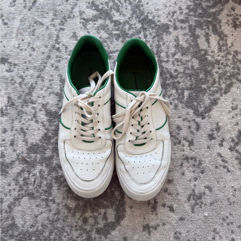 Reformation White & Green Sneakers